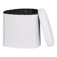 Medford Pouf - White Fabric - Storage