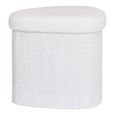 Medford Pouf - White Fabric - Storage