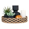 Nerja Tray - Round - Seagrass - Natural & Black