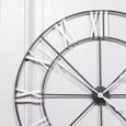 Metal Wall Clock - Silver - Round - Large