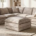 Solaya Footstool - Square - Beige Fabric