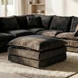 Solaya Footstool - Square - Black Fabric