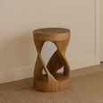 Suar Stool - Round - Natural Wood