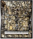 Wibi Black and Gold Piano Wall Art