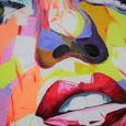 Women Face Hand Painting Canvas Wall Art - 7459 - Fabric