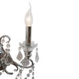 Chrome Grey 2 Branch Cut Glass Chandelier Wall Light thumbnail 3