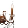 Antique Gold 2 Branch Cut Glass Chandelier Wall Light thumbnail 3