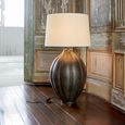 Ribbed Table Lamp - Beige and Brown - Aluminium