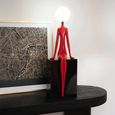 Seated Silhouette Table Lamp - Red and Black - Metal