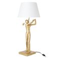 Golfer Table Lamp - White and Gold - Polyresin