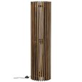 Ribbed Floor Lamp - Dark Brown - Mango Wood