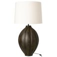 Ribbed Table Lamp - Beige and Brown - Aluminium