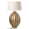 Ribbed Table Lamp - Beige and Gold - Aluminium
