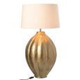 Ribbed Table Lamp - Beige and Gold - Aluminium