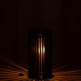 Ribbed Table Lamp - Dark Brown - Mango Wood