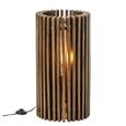 Ribbed Table Lamp - Dark Brown - Mango Wood