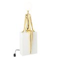 Seated Silhouette Table Lamp - Gold and White - Metal