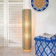 Cylinder Floor Lamp - Turquoise and Natural - Rope and Metal