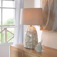 Pearl Effect Table Lamp - Off White and Light Beige - Shell
