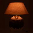 Clay Table Lamp - White and Dark Brown - Ceramic