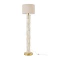 Pearl Effect Floor Lamp - Off White and Light Beige - Shell