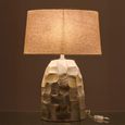 Pearl Effect Table Lamp - Off White and Light Beige - Shell
