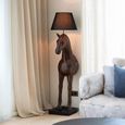 Horse Front Floor Lamp - Dark Brown - Polyresin