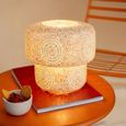 Mosaic Table Lamp - Beige and White - Glass