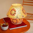 Mosaic Table Lamp - Brown and Dark Orange - Glass
