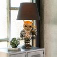 Owl Table Lamp - Antique Brown and Gold - Polyresin