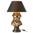 Bulldog Table Lamp - Antique Brown - Polyresin
