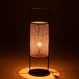 Elton Table Lamp - On Foot - Black and Natural - Rattan and Metal