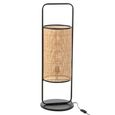 Elton Table Lamp - On Foot - Black and Natural - Rattan and Metal