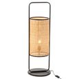 Elton Table Lamp - On Foot - Black and Natural - Rattan and Metal