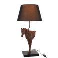 Horse Front Table Lamp - Dark Brown - Polyresin