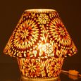 Mosaic Table Lamp - Brown and Dark Orange - Glass