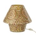 Mosaic Table Lamp - Brown and Dark Orange - Glass