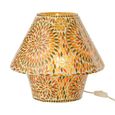 Mosaic Table Lamp - Brown and Dark Orange - Glass