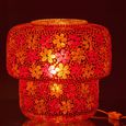 Mosaic Table Lamp - Dark Pink and Orange - Glass