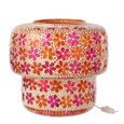 Mosaic Table Lamp - Dark Pink and Orange - Glass