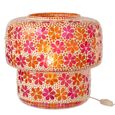 Mosaic Table Lamp - Dark Pink and Orange - Glass