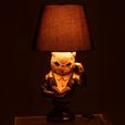 Owl Table Lamp - Antique Brown and Gold - Polyresin