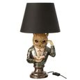 Owl Table Lamp - Antique Brown and Gold - Polyresin