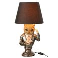 Owl Table Lamp - Antique Brown and Gold - Polyresin
