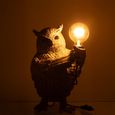 Owl Table Lamp - Gold - Polyresin