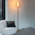 Honeycomb Floor Lamp - Light Brown and Gold - Glass and Metal