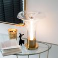 LED Table Lamp - Transparent and Gold - Glass and Metal