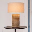 Table Lamp - Natural and Grey - Threaded Ailanthus Wood