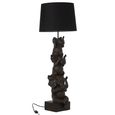 3 Elephants Table Lamp - Brown - Polyresin