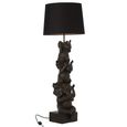 3 Elephants Table Lamp - Brown - Polyresin
